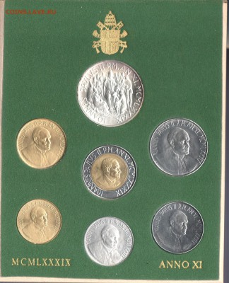 Ватикан годовой набор 1989 UNC (03.07) с рубля - img119