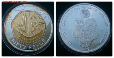 Монеты Великобритании 2009 года UK ROYAL SHIELD OF ARMS - 50 пенов 2009