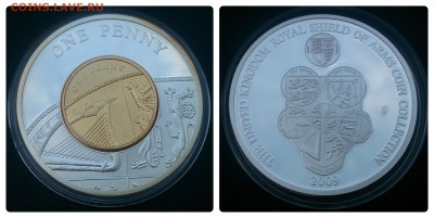 Монеты Великобритании 2009 года UK ROYAL SHIELD OF ARMS - 1 пенни 2009