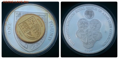 Монеты Великобритании 2009 года UK ROYAL SHIELD OF ARMS - 1 пуд 2009