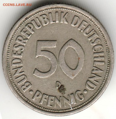 ФРГ. 50 пфеннигов 1969 г. D до 24.00 06.07.16 г. - Scan-160629-0030