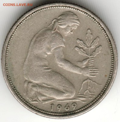 ФРГ. 50 пфеннигов 1969 г. D до 24.00 06.07.16 г. - Scan-160629-0018