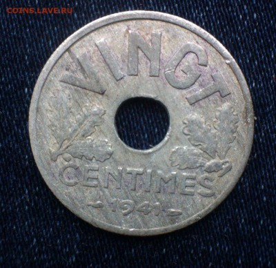 20 сантимов (VINGT)Франции 1941.до 04.07. - NQvS-Wbvpjo