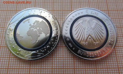 5евро2016 Германия-Планета Земля с полимерным кольцом,Космос - 3