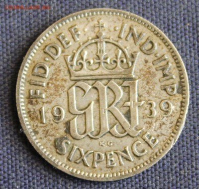 С 1 руб. БРИТАНИЯ 6 пенсов 1939г. ГЕОРГ-VI до 8.07. в 22-00 - IMG_2425.JPG