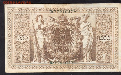 Германия 1910 1000марок - 308а