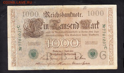 Германия 1910 1000марок - 308