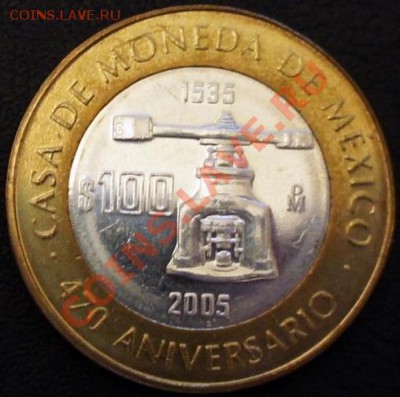 100 Песо Мексика- биметалл, серебро - много монет. - mexico5