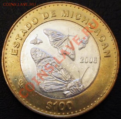100 Песо Мексика- биметалл, серебро - много монет. - mexico12