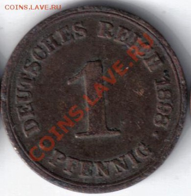Германия 1 пфенниг 1898D до 25.11 21.00мск - Германия 1 пфенниг 1898D-1