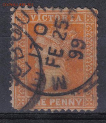 Австралия Виктория 1890-95гг 1р до 8.07 22.00мск - Австралия Виктория 1890-95гг 1р