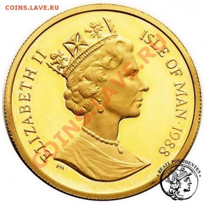 АНГЕЛ(ы) на монетах - Wyspa Man 1=4 Angel 1989 st.L-2---1200zl