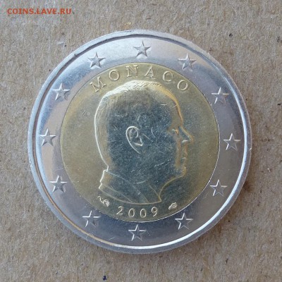 2 евро Монако 2009г, Альберт II, до 14.07.16г - P1020485