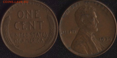 США 1 цент 1939 до 22:00мск 15.07.16 - США 1 цент 1939