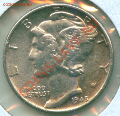L31 Mercury Dime США 1945 VF-EF до 28.11 в 22°° - L31 USA DIME 1945 VF-EF_1