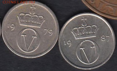 Норвегия 10 эре 1979 AB, 1987 K до 10.07.2016 21-00 - 008 р