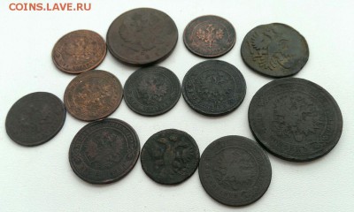 Лот медных монет РИ 12 штук 12.07 в 22:00 мск - image