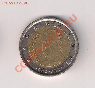 Испания 2 евро 2001 до 23.00 28.11 - ип2-1