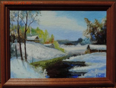 КАРТИНА "Деревенька на берегах реки"холст,масло. - DSCN3571