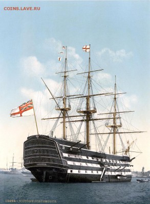 Кораблики на банкнотах - 800px-Victory_Portsmouth_um_1900