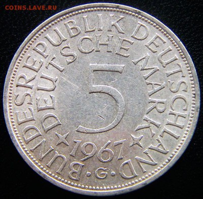 ФРГ_5 марок 1967(G). Серебро; до 12.07_22.04мск - 12451