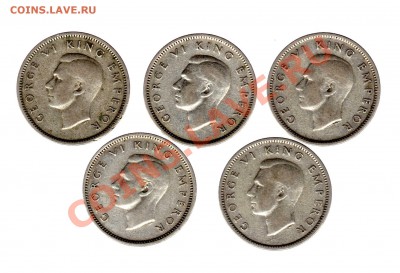 Новая Зеландия, разные номиналы 1933-1964 г.г. - 6п