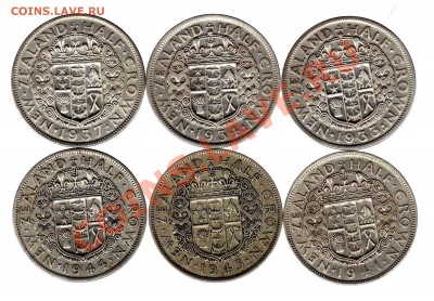 Новая Зеландия, разные номиналы 1933-1964 г.г. - п-к.33-44а