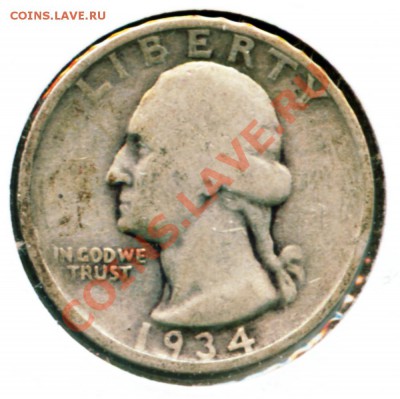 L36 Куотер США 1934 Heavy Motto G_VG до 30.11 в 22°° - L36 USA QUARTER HEAVY MOTTO G-VG 1934_1