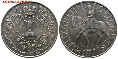 25 пенсов Великобритания 1977 25 лет правления Елизаветы 2 - 4385-1124_b
