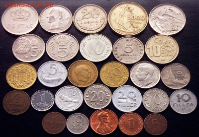56 разных зарубежных монет (см. описание). До 15.07_22.20мс - 4