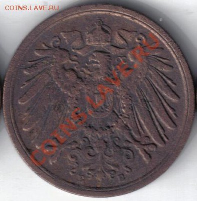 Германия 2 пфенниг 1906Е до 28.11 21.00мск - Германия 2 пфеннига 1906E-2