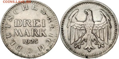 WEIMAR 3 мark 1925 D. - 1812383l