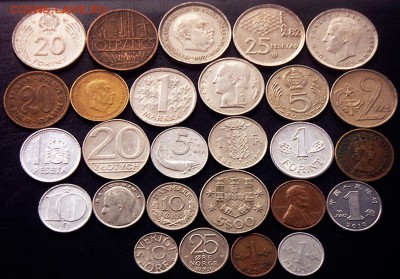 53 разные зарубежные монеты (см. описание). До 17.07_22.00мс - 2