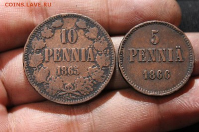10И 5 PENNIA ДЛЯ ФИНЛЯНДИИ 1865,66 ГОД - Изображение 820