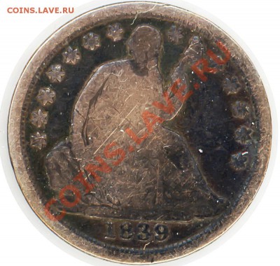 L44 USA Half Dime 1839 G-VG до 1.12 в 22°° - L44 1839 O USA Half Dime_11
