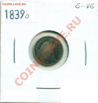 L44 USA Half Dime 1839 G-VG до 1.12 в 22°° - L44 1839 O USA Half Dime_33