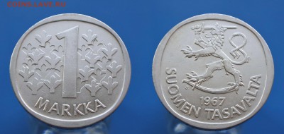 С 1 рубля Финляндия 1 марка 1967г до 20.07. 22-00 мск - 5
