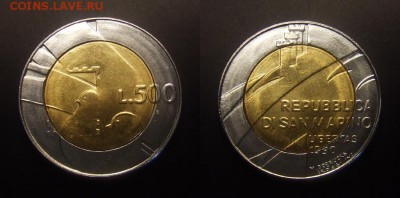 Сан-Марино 500 лир (1990) Голубиная почта до 21.07 (22.00) - Сан-Марино – 500 лир (1990) «Голубиная почта» (бм) №1