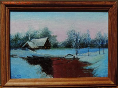 КАРТИНА "У заснеженной Заимки" холст,масло. Низкий старт - DSCN3689