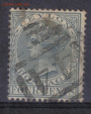 Британский Цейлон 1872-80гг 4с до 25.07 22.00мск - Британский Цейлон 1872-80гг 4с №1 $1,75