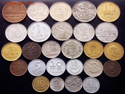 52 разные зарубежные монеты (см. описание). До 24.07_22.14мс - 4