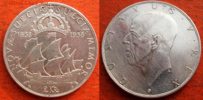 2 кроны 1938 г Швеция - 2кр