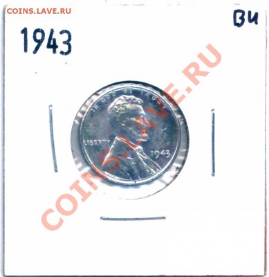 L12 1 цент США 1943 Brilliant Uncirculated до 04.12 в 22°° - L12 1с 1943 BU_1