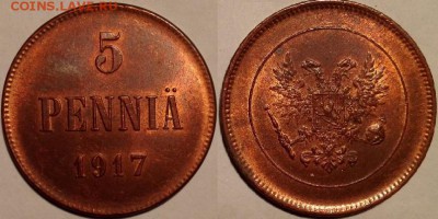 5 пенни 1917 без короны, красная, до 22:00 29.07.2016 МСК - 2.1 5 пенни 1917 бк
