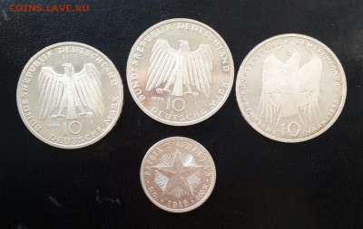 Серебро. 10 марок 1993 -3 шт. . 20 сентаво 1949. - 20160728_173429-1