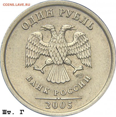1 рубль 2005 СПМД шт В? - Подсказка.