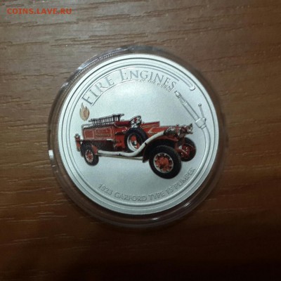 1 доллар серебро.  О Кука.  Пожарная машина.  #3 - 20160729_220112-1
