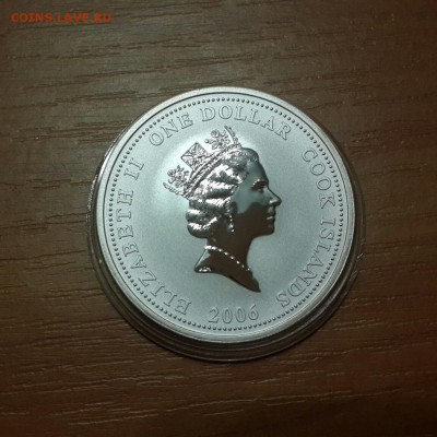 1 доллар серебро.  О Кука.  Пожарная машина.  #3 - 20160729_220126-1