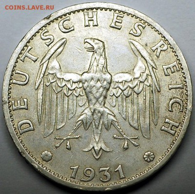 Германия_3 рейхсмарки 1931(F). Серебро; до 30.07_22.24мск - 11225