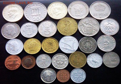 54 разные зарубежные монеты (см. описание). До 31.07_22.06мс - 3